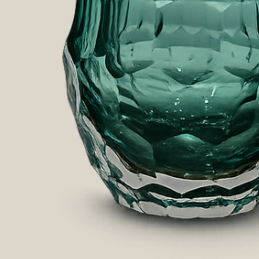 Aqua Prism - faceted Italian art glass vase - view 3