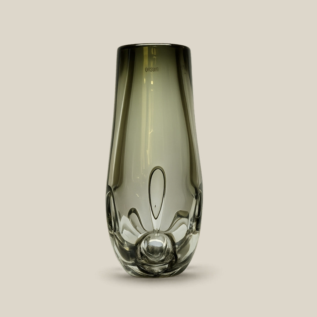 Obsidian Mist - smoke grey Italian art glass vase - view 2