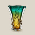 Arcadia - teal and amber Italian art glass vase