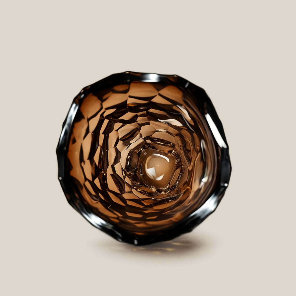 Brunelle - sommerso amber Italian art glass vase - view 2