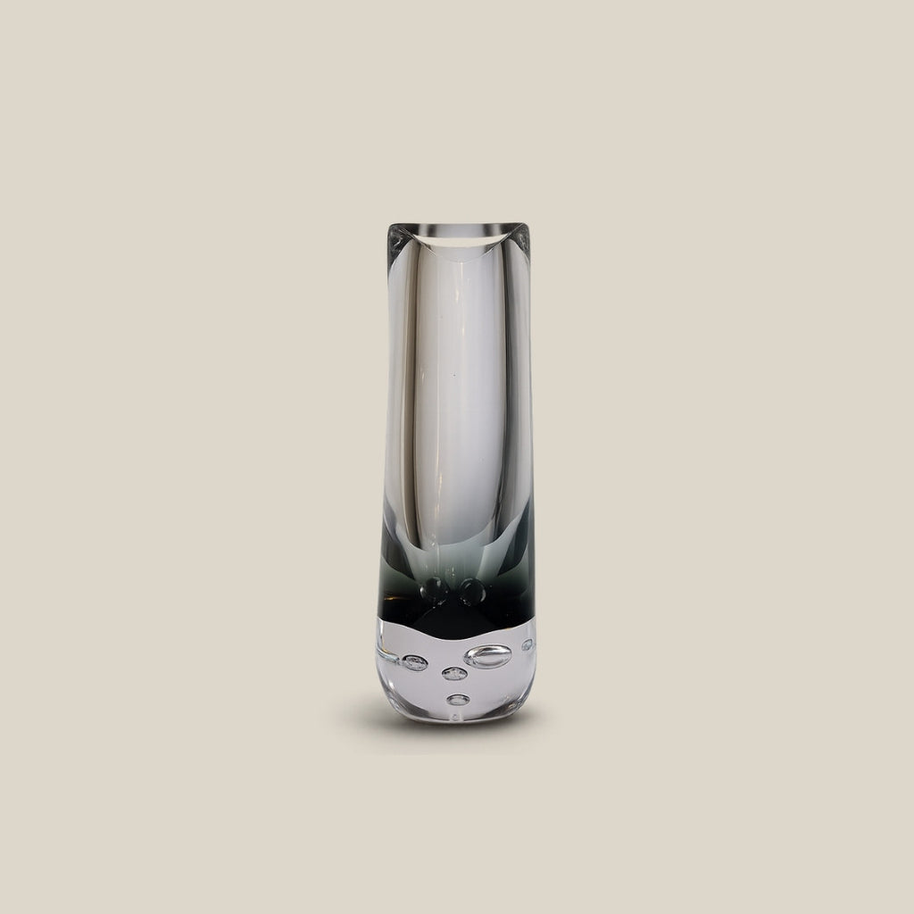 Ash Elegante - smoke-charcoal Italian art glass vase - view 3
