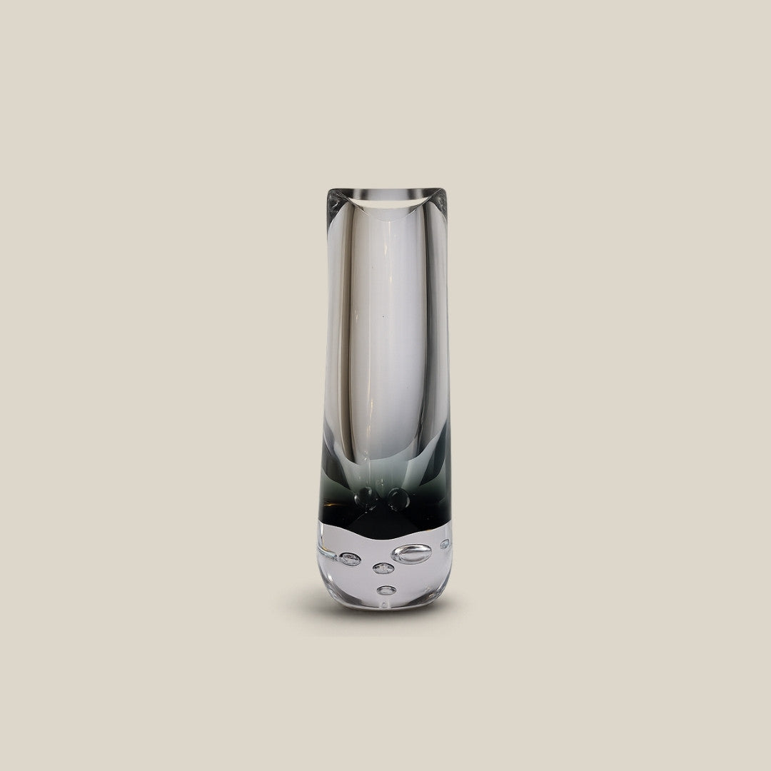 Ash Elegante - smoke-charcoal Italian art glass vase - view 3