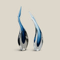 Azzurra Pair - azure art glass sculptures - view 1
