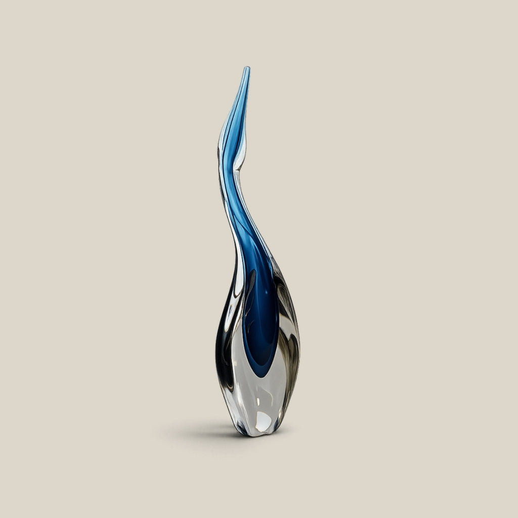 Azzurra Pair - azure art glass sculptures - view 2