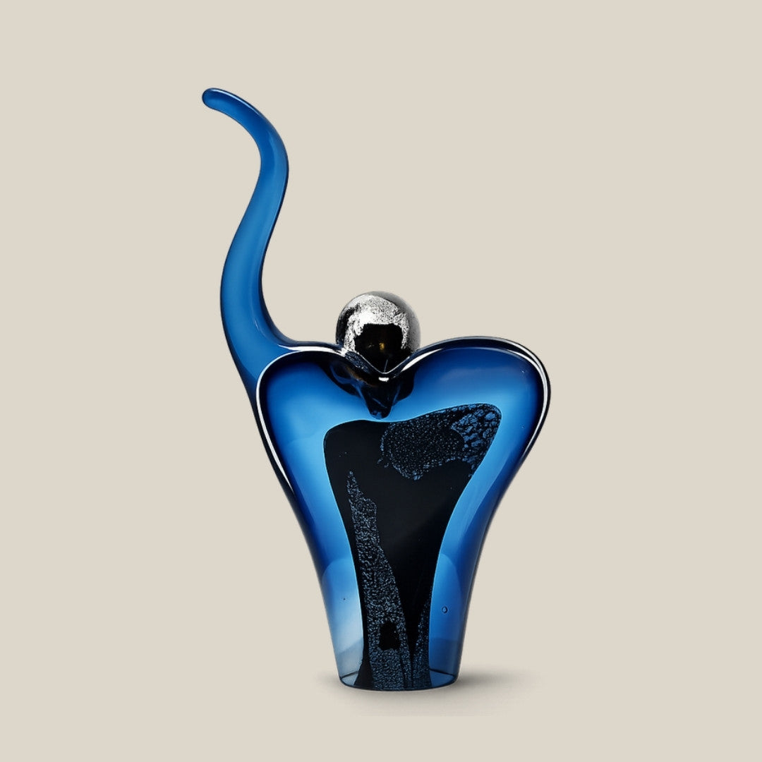 Luna Blu - blue Italian art glass sculpture - view 2