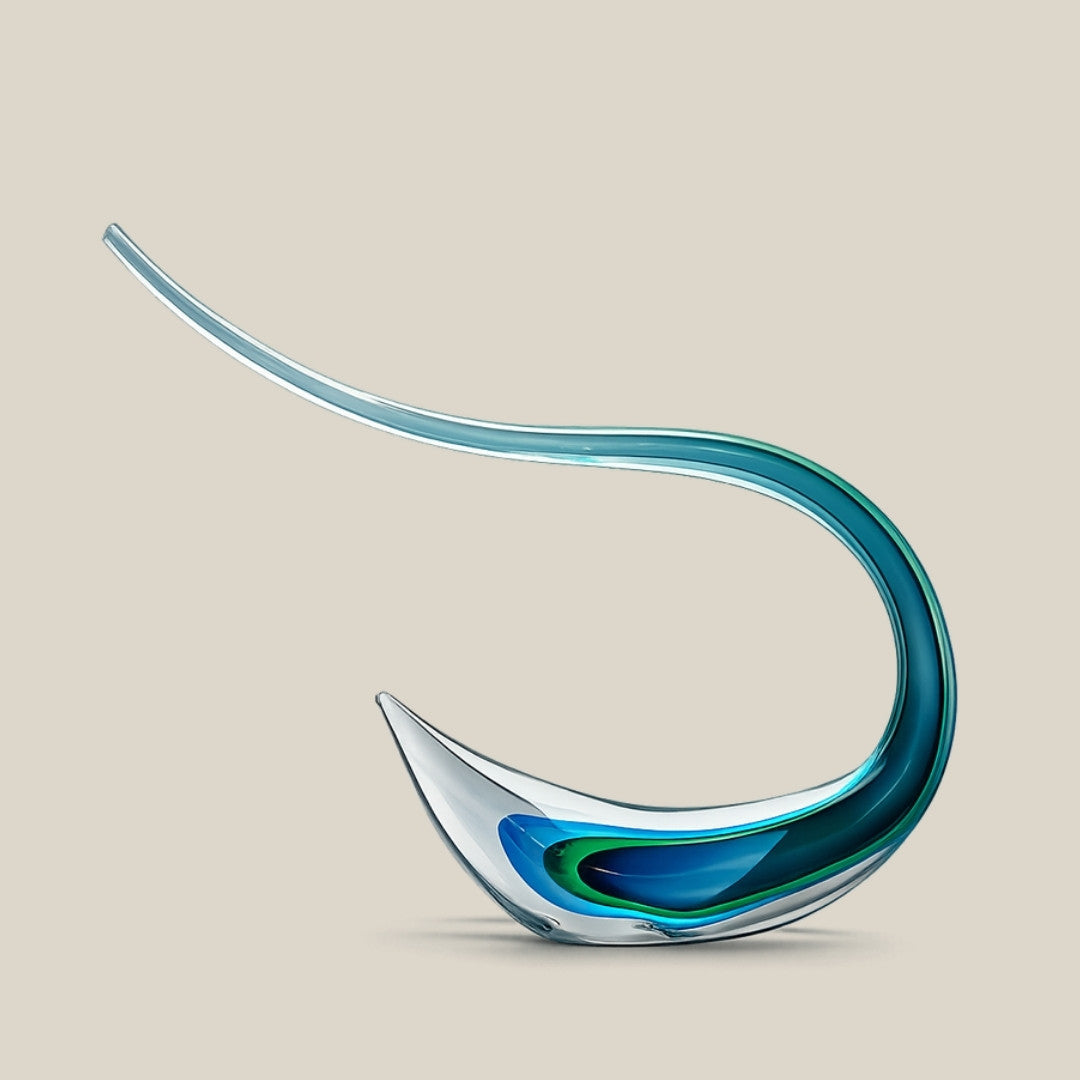 Tidal Grace - Italian art glass wave sculpture - view 1