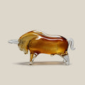 Imperio - amber Italian art glass bull figurine - view 1