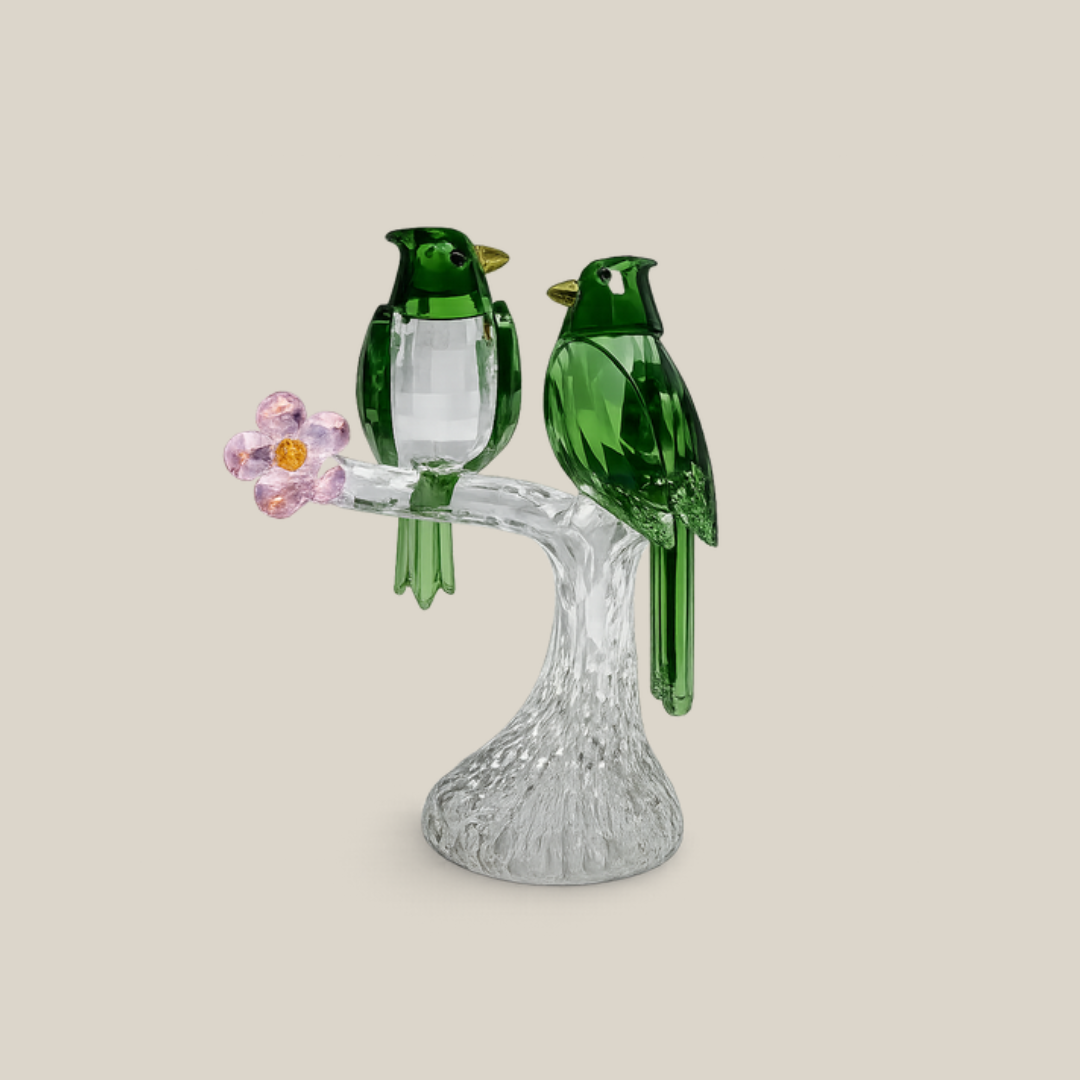 Sparrows in Bloom Crystal