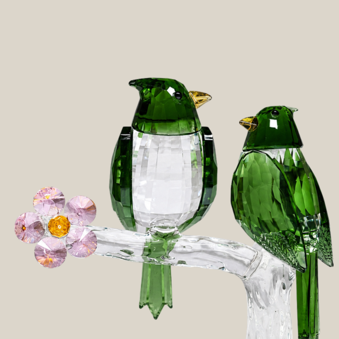 Sparrows in Bloom Crystal