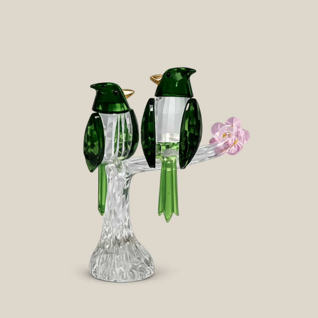 Sparrows in Bloom Crystal