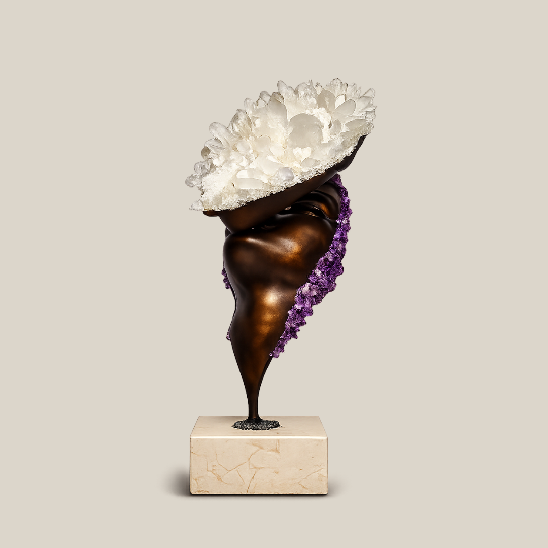Love Monument Bronze & Rock Crystal Sculpture