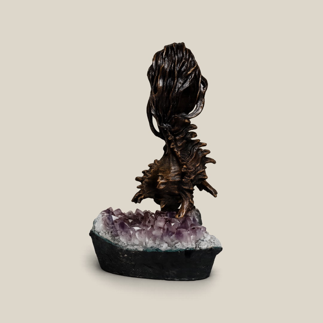 Isabel Grace Bronze & Amethyst Figurative Sculpture