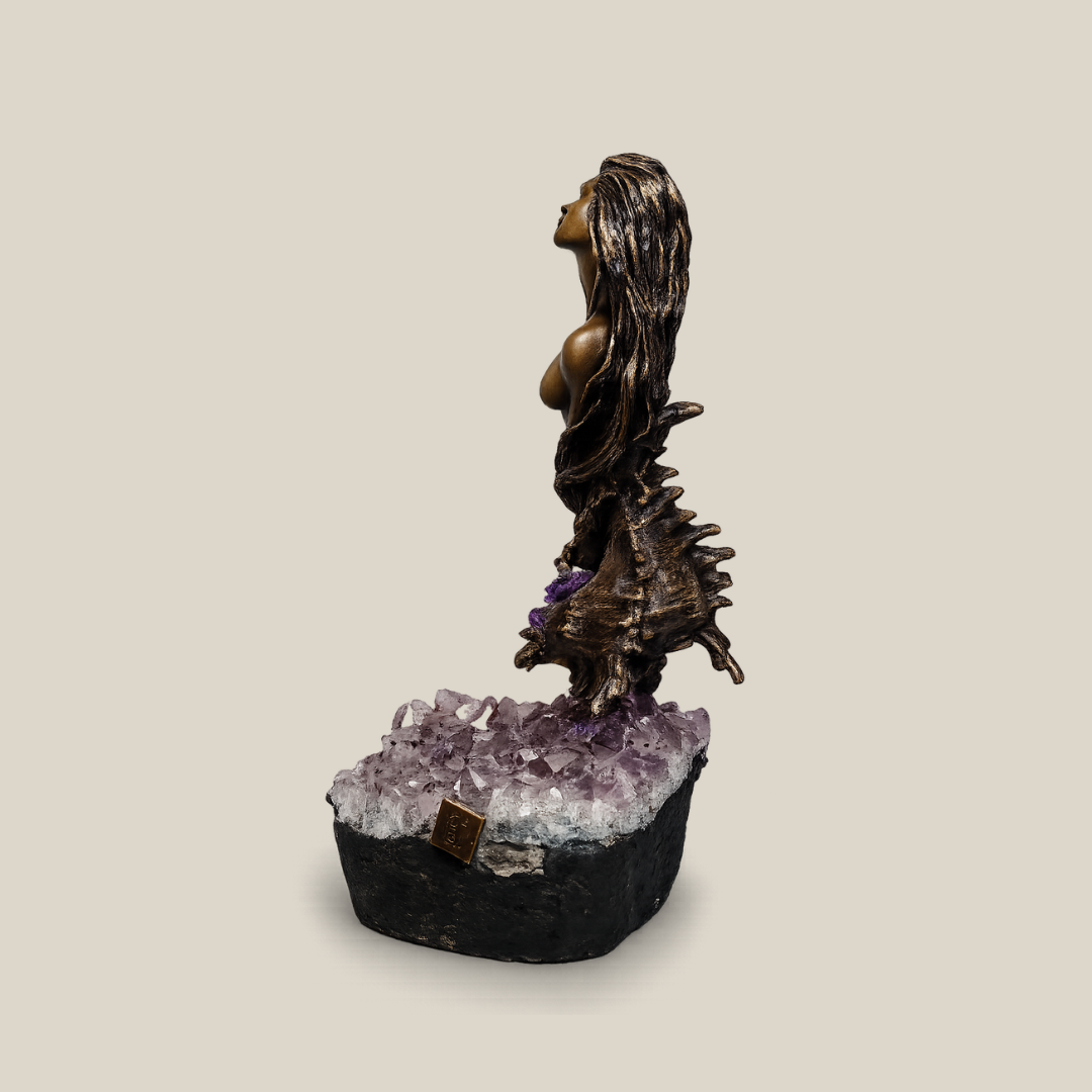 Isabel Grace Bronze & Amethyst Figurative Sculpture