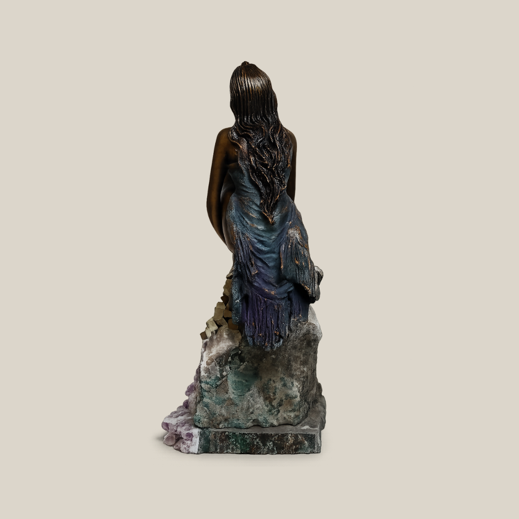 Sentiment Bronze Amethyst Sculpture