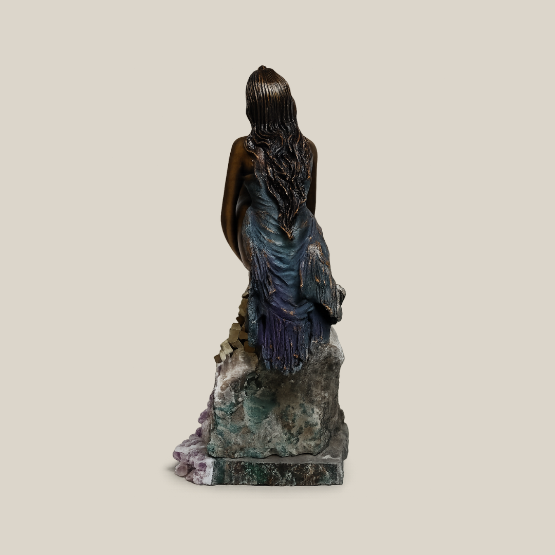 Sentiment Bronze Amethyst Sculpture