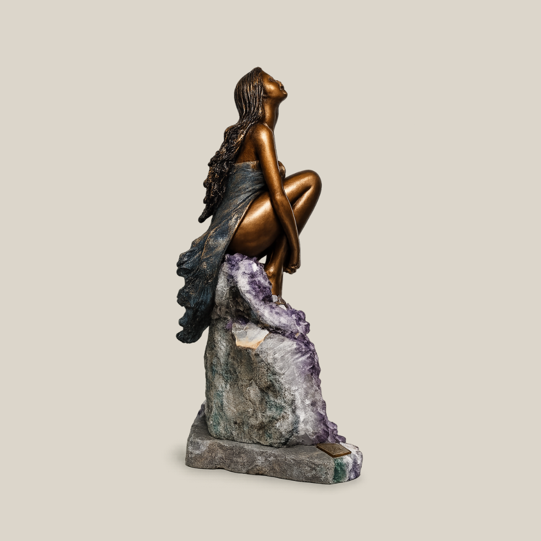 Sentiment Bronze Amethyst Sculpture