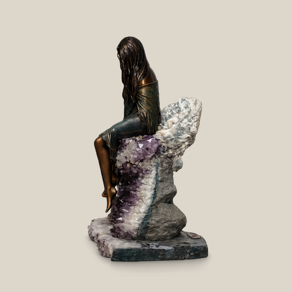 Evenfall Bronze Amethyst Sculpture
