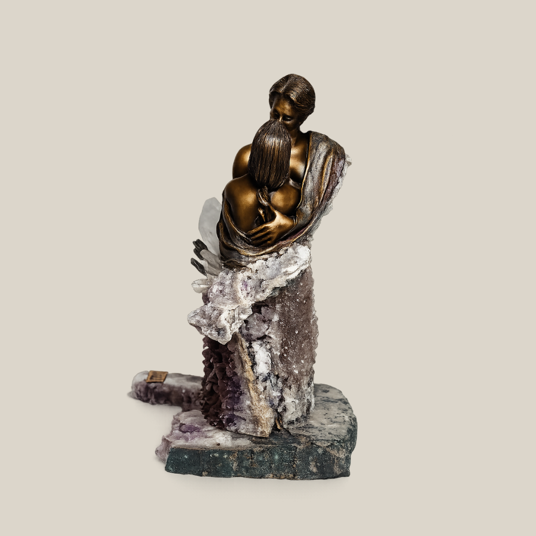 The Kiss Grandeur Bronze & Crystal Figurative Sculpture