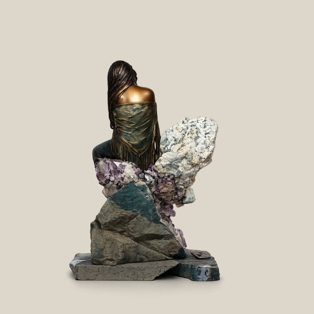 Evenfall Bronze Amethyst Sculpture
