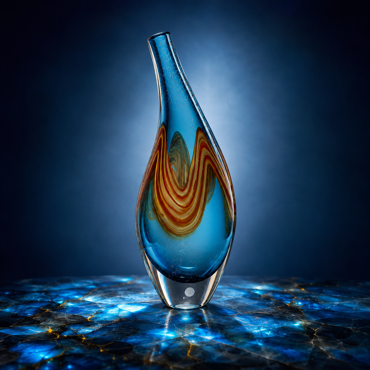 Azure Teardrop Vase