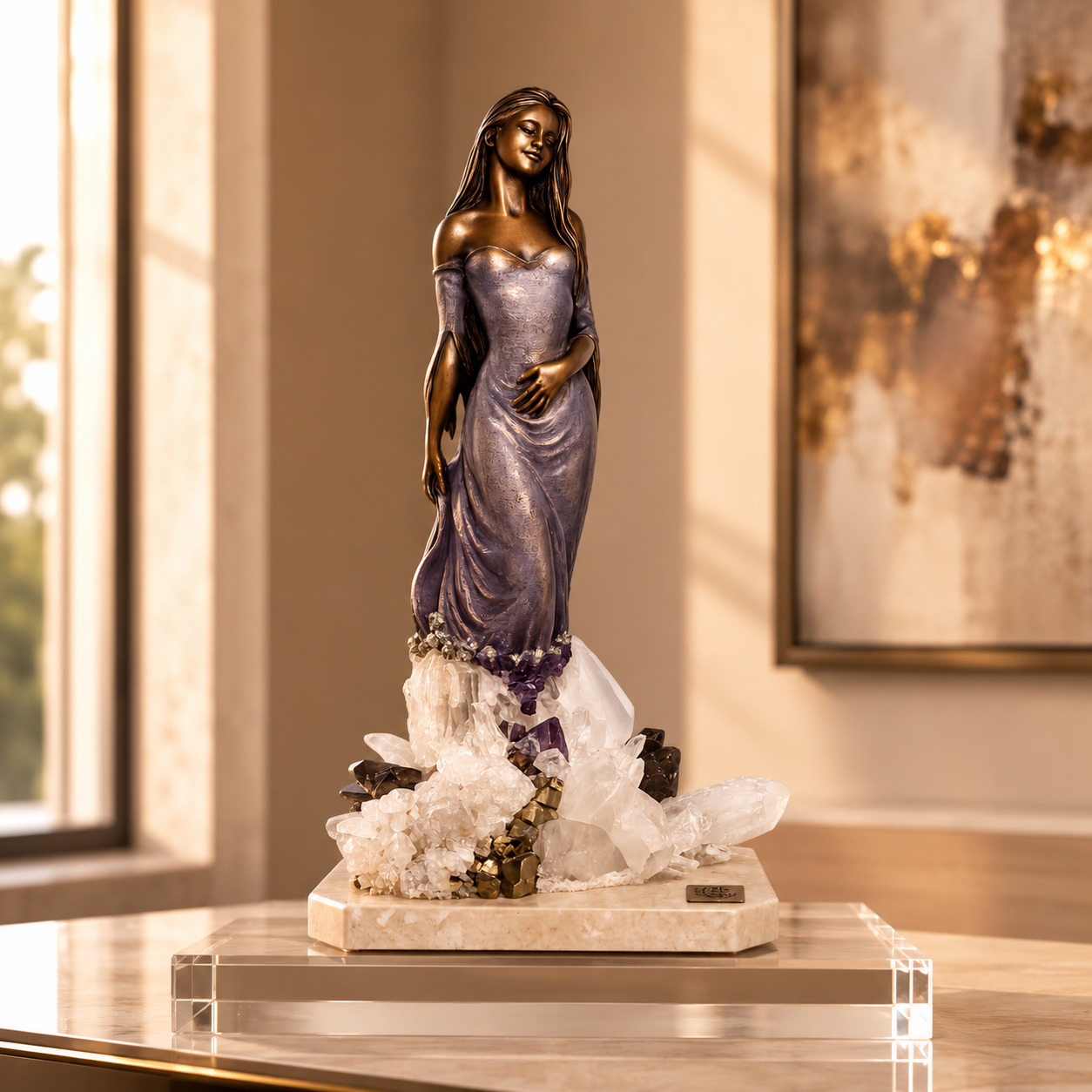 Fertility Muse Crystal Bronze Sculpture