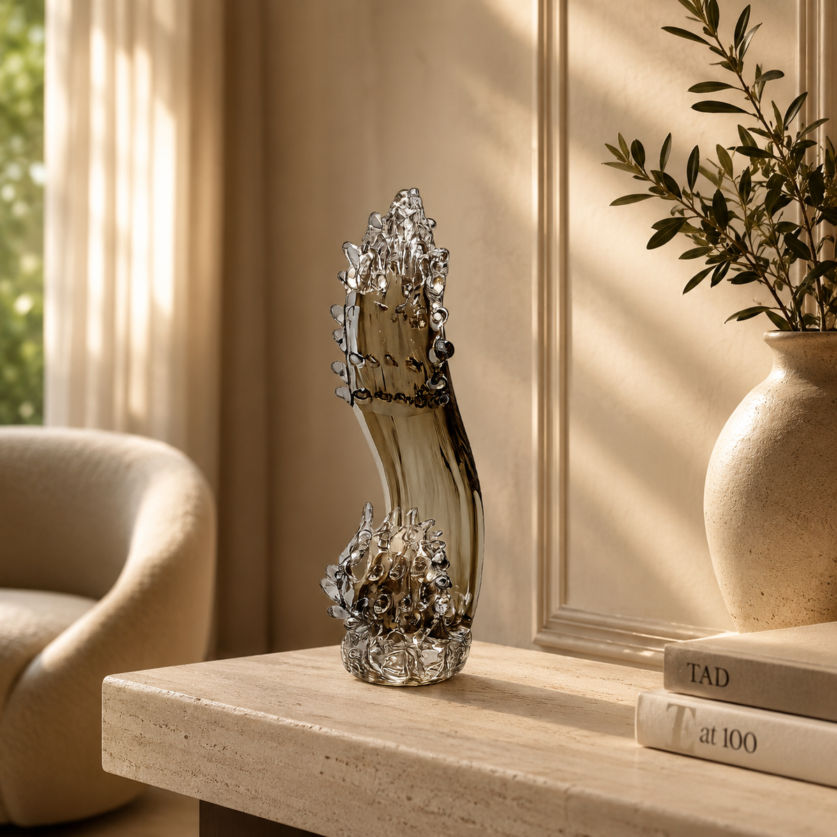 Bronze Cascade Flame Statement Decor