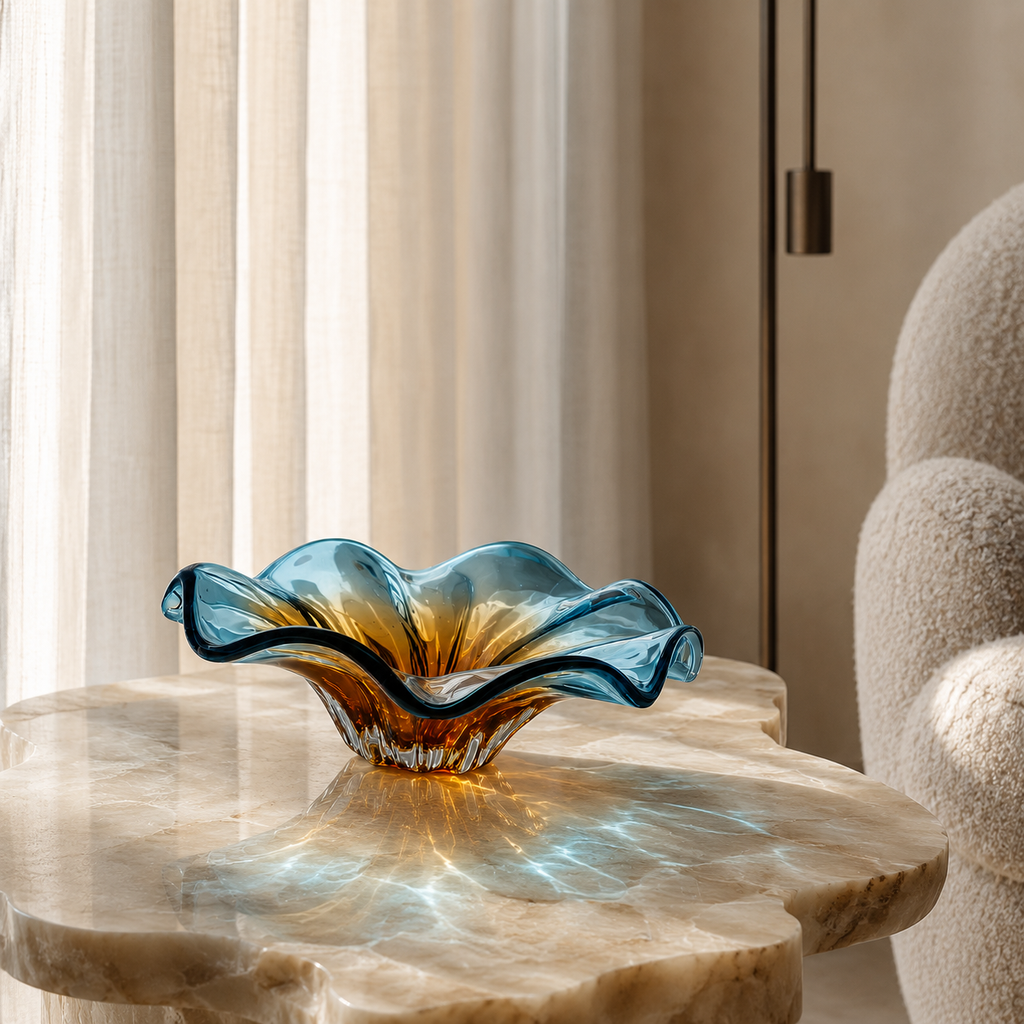 Aqua Sunburst Bowl