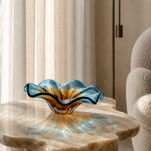 Aqua Sunburst Bowl