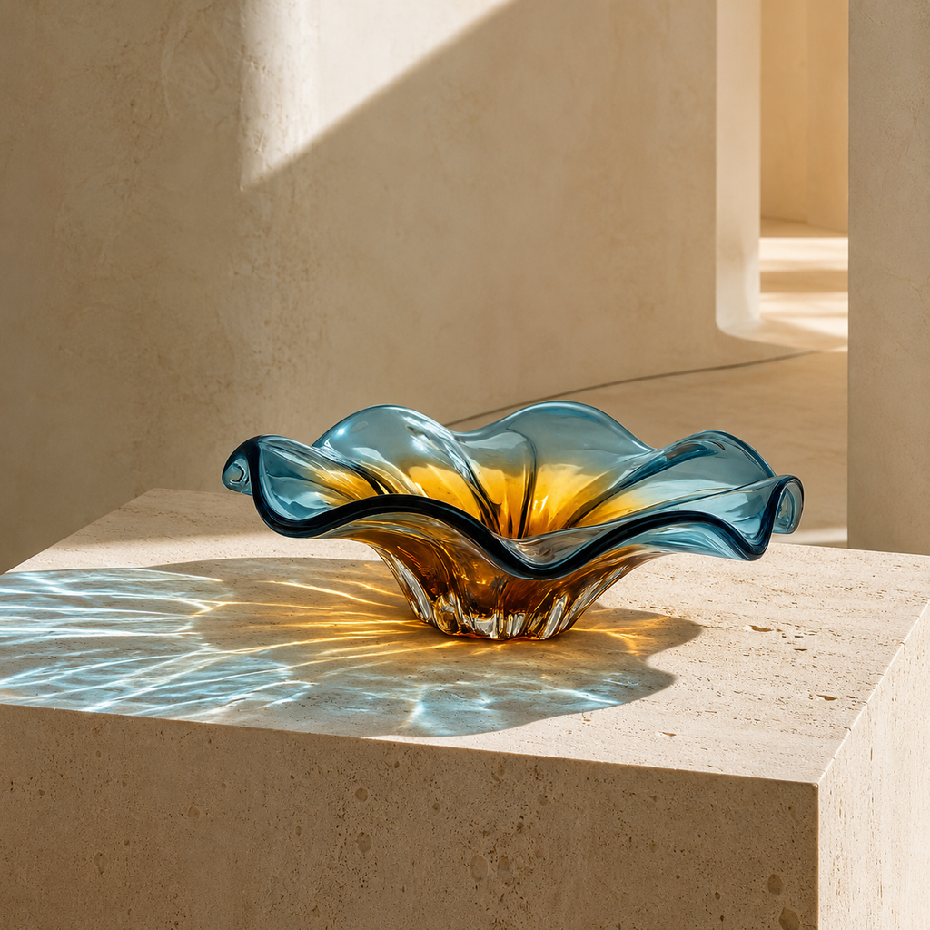 Aqua Sunburst Bowl