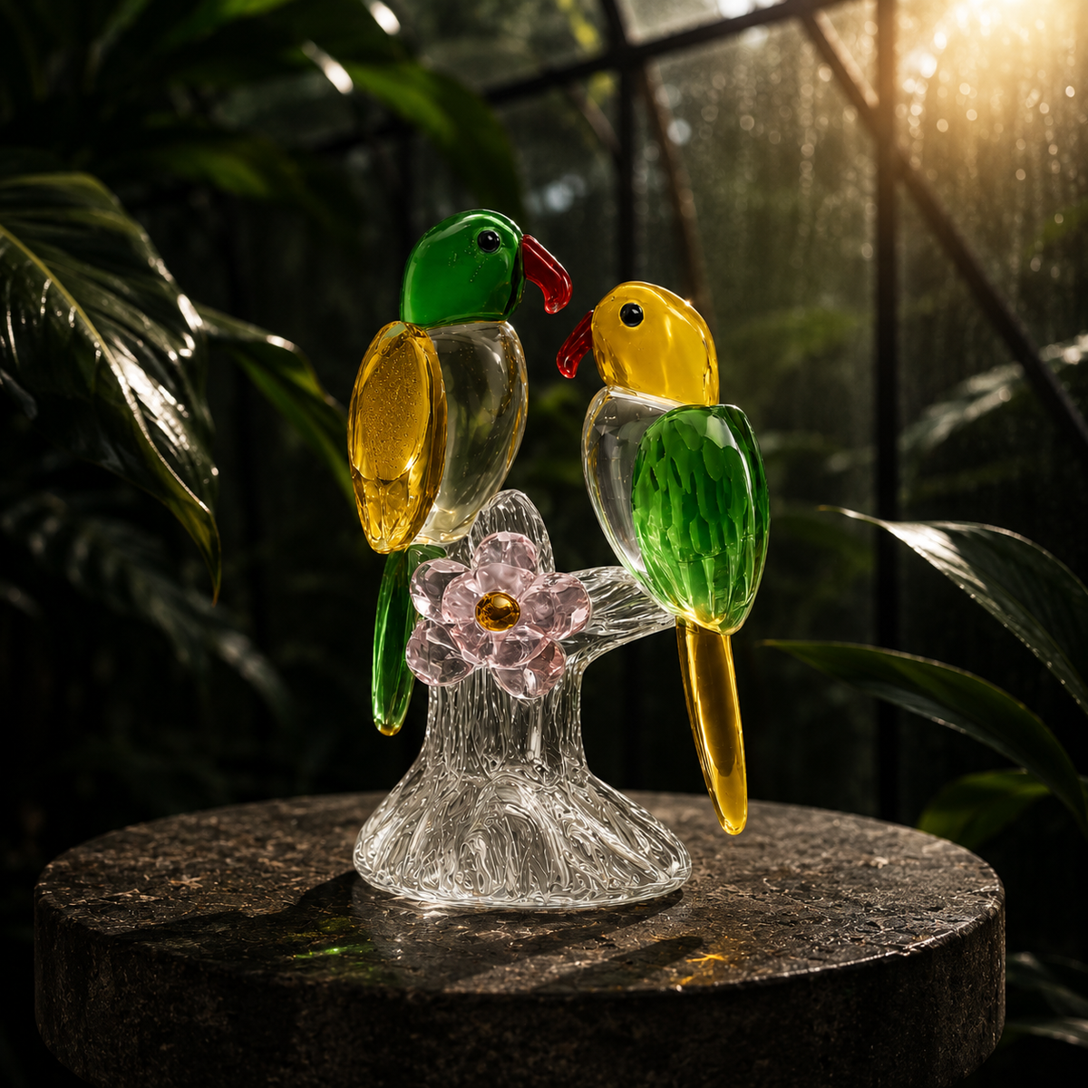 Paradise Perch Crystal Sculpture