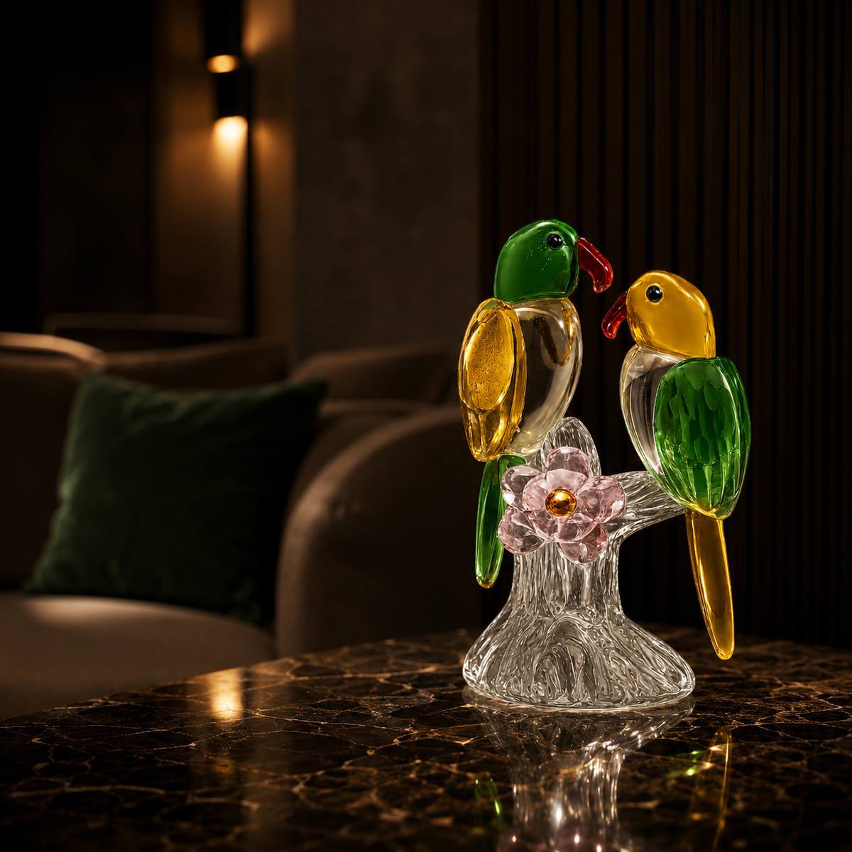 Paradise Perch Crystal Sculpture