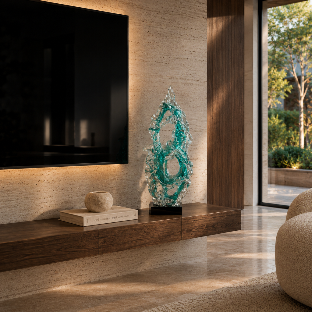 Teal Inferno Statement Decor