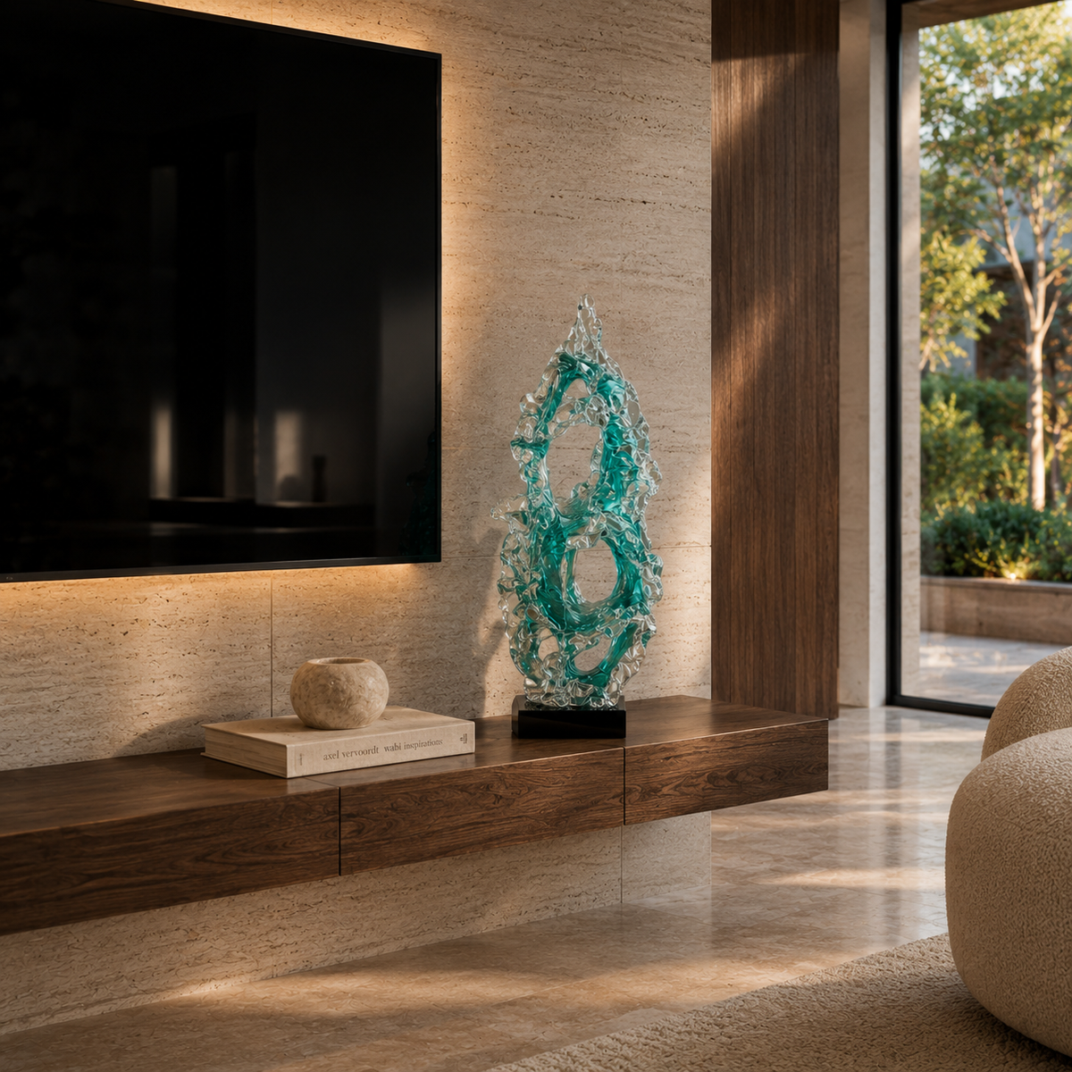 Teal Inferno Statement Decor