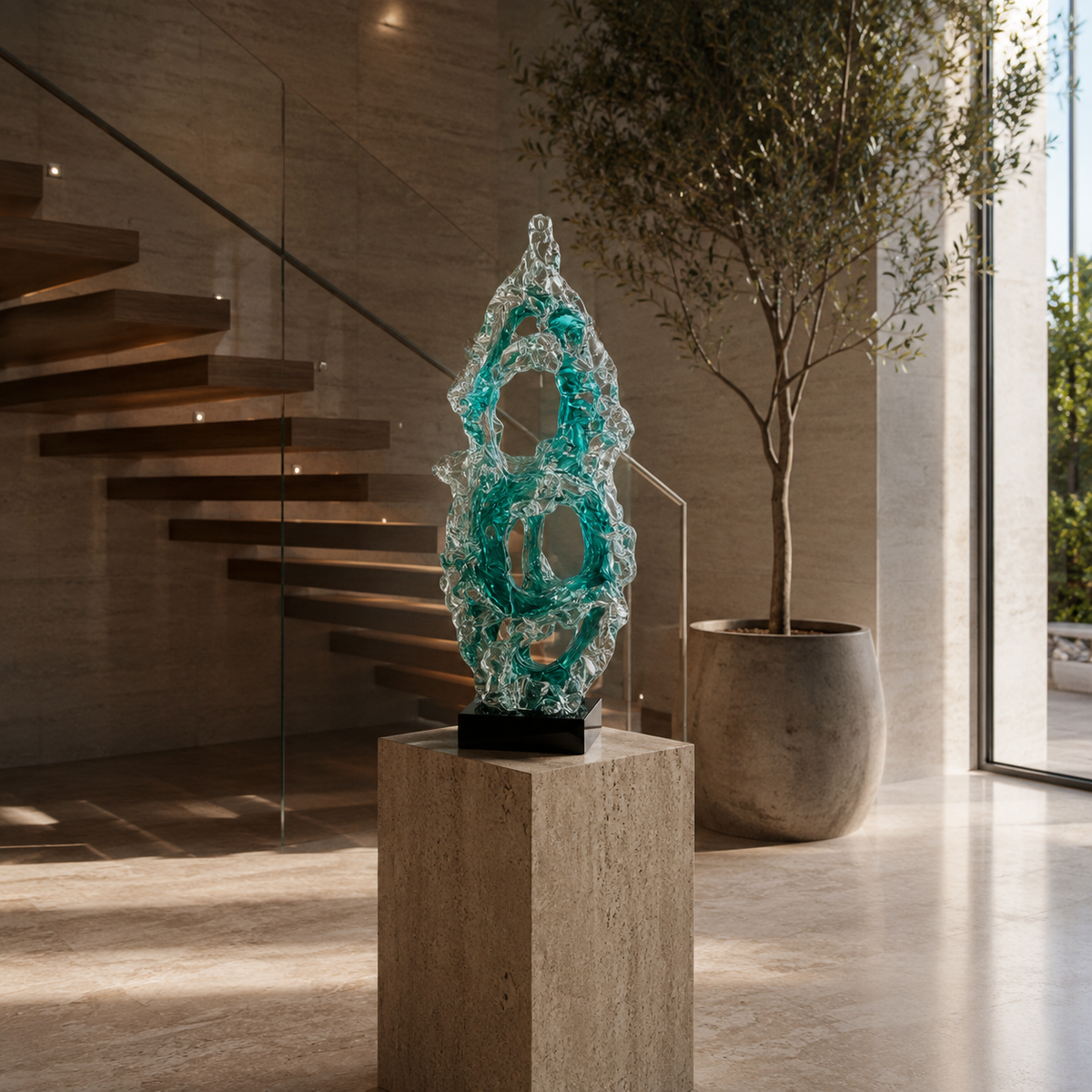 Teal Inferno Statement Decor