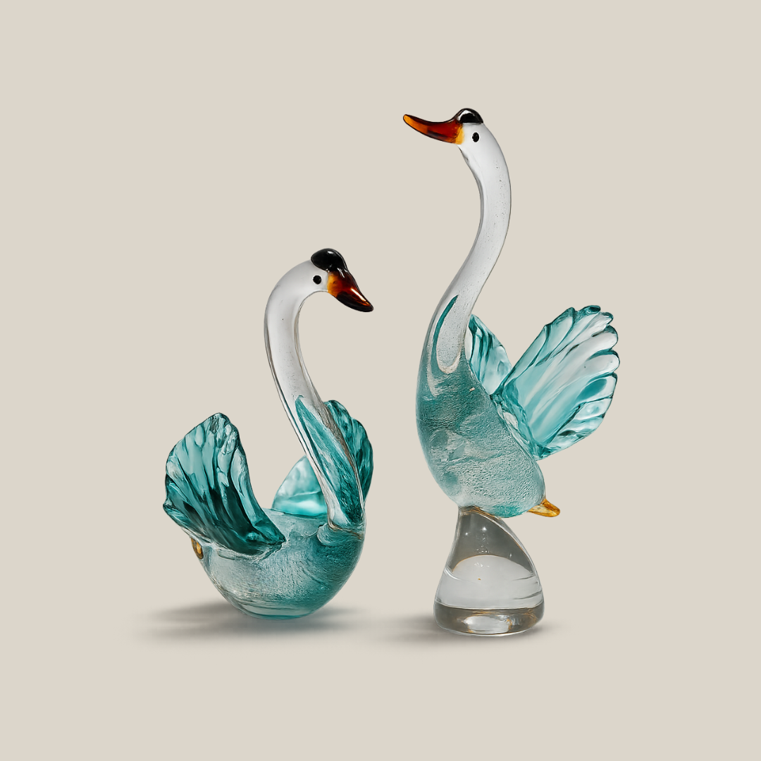 Serenade Glass Sculpture Pair